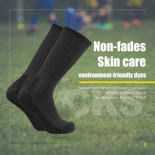 Miniatura 3 de SOX TOWN Men's Merino Wool Cushion Crew Socks Moisture Wicking Control for Outdoor Hiking Work Boot Thermal Warm All Seasons