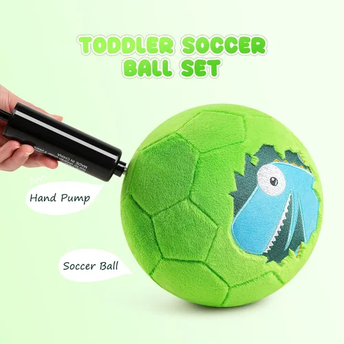 Miniatura 5 de Balón de fútbol interior para niños pequeños, juguetes de peluche suaves de 7.8 pulgadas, pelota de juego inflable con bomba para bebés y niños