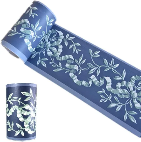 Miniatura 8 de UPREDO Papel tapiz decorativo de molduras florales, papel para despegar y pegar para baño, cocina, protector contra salpicaduras, 4 pulgadas x 32.8