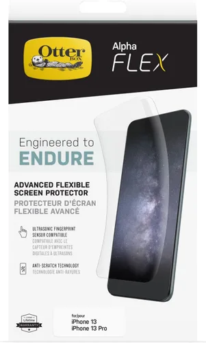 OtterBox ALPHA FLEX - Protector de pantalla para iPhone 13 y iPhone 13 Pro, transparente (GEN 2)