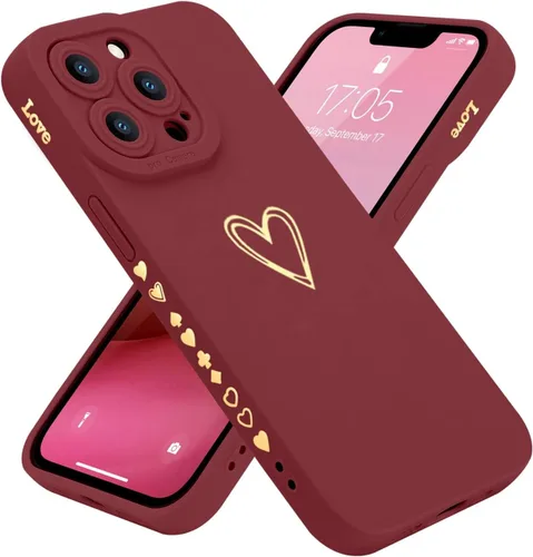 Miniatura 8 de Teageo Funda compatible con iPhone 13 Pro de 6.1 pulgadas para mujeres y niñas, bonito corazón de amor de lujo