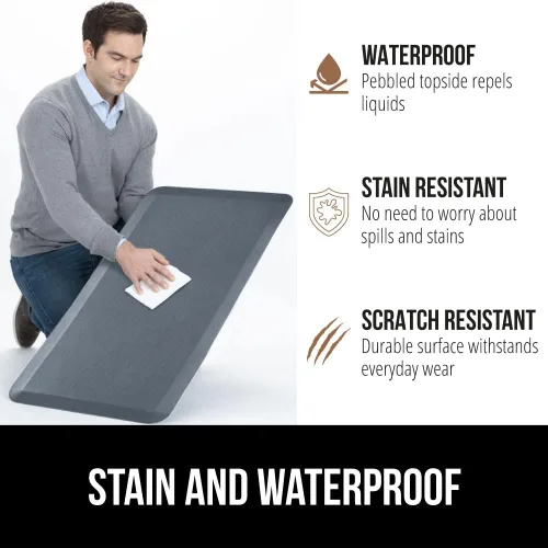 Miniatura 4 de GORILLA GRIP Alfombrillas de Cocina Cómodas y Acolchadas para Piso, Impermeables y Resistentes a las Manchas con Superficie Suave, Tapete Anti Carbón