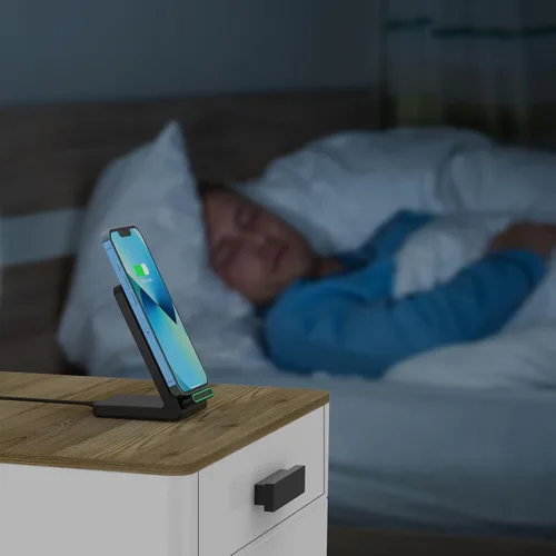 Miniatura 5 de Cargador inalámbrico rápido, soporte de carga inalámbrico de 15 W compatible con Samsung Galaxy S24/S23/S22/S21/S20, para iPhone negro_02