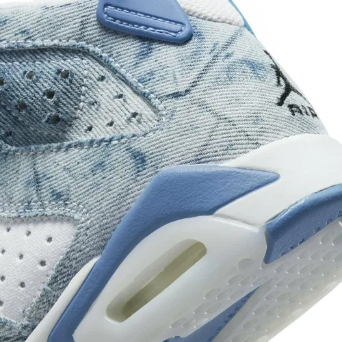 Miniatura 7 de Big Kids Jordan 6 Retro Washed Denim WhtDutch Blue-Citron Tint DM9045 100