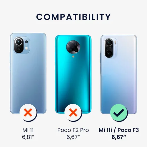Miniatura 6 de kwmobile Funda compatible con Xiaomi Mi 11i / Poco F3 - Funda protectora de silicona TPU suave y delgada - Negro