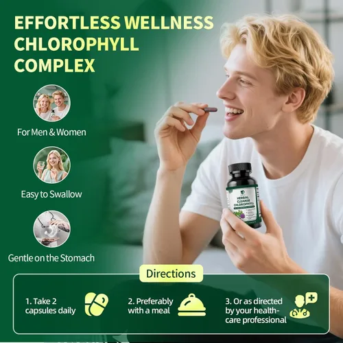 Miniatura 7 de Lukaree Cápsulas de Complejo Herbal de Clorofila, 60 Cápsulas Veganas de Clorofila para Desintoxicación, Digestión, Salud Intestinal y de la Piel