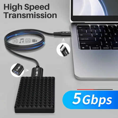 Miniatura 2 de Cable USB C a USB hembra de 2 pies, tipo C macho a USB A 3.1 hembra OTG, transferencia de datos de 5 Gbps, compatible con MacBook Pro/Air, iPhone 17