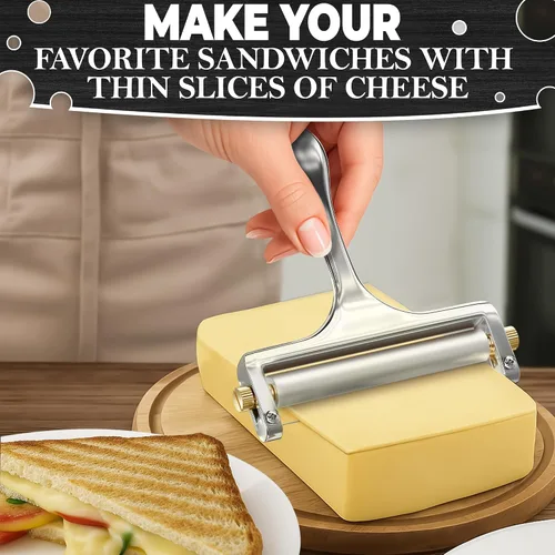 Miniatura 9 de Alambre para cortar queso, afilado y fuerte, de acero inoxidable, de mano, con 2 cables adicionales, ajustador de garrapatas, mango cómodo y apto