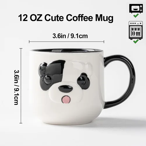 Miniatura 5 de Juego de 2 tazas de café de cerámica de 12 onzas para mujeres y hombres