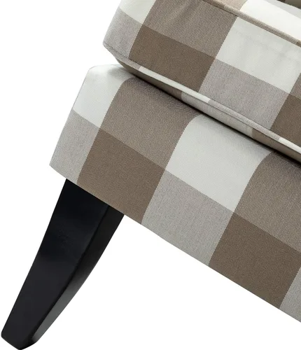 Miniatura 9 de HULALA HOME Silla de Acento Moderna con Brazos y Patas de Madera, Silla de Acento de Mediados de Siglo Sillón con Respaldo Alto, Reposabrazos