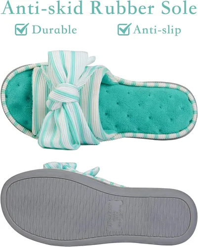 Miniatura 8 de ULTRAIDEAS - Pantuflas de espuma viscoelástica para mujer, con puntera abierta y correa ajustable, pantuflas de meter sin agujetas para mujer, forro