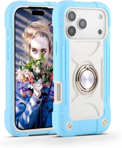 Miniatura 33 de MARKILL Funda compatible con iPhone Air de 6.5 pulgadas 2025 con soporte de anillo giratorio de 360 grados, protección contra caídas de grado
