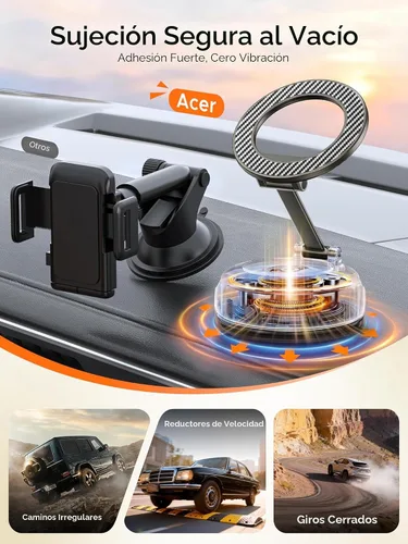 Miniatura 5 de Acer Gadget - Soporte magnético al vacío para teléfono, soportes MagSafe para tu automóvil, soporte ajustable de 360° para teléfono celular