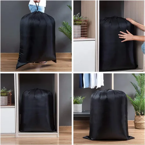 Miniatura 5 de Bolsa de almacenamiento multiusos extragrande para lavandería (27 x 35 pulgadas, negro)