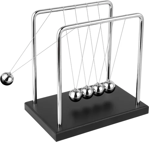 Juguetes Divertidos de Ciencia Física Negro Grande Cuna de Newton Péndulo Bolas de Equilibrio 5 Cuentas Juguete de Escritorio de Movimiento Perpetuo