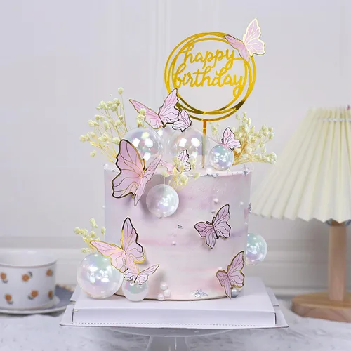 Miniatura 6 de 30 piezas de mini bolas para tartas, decoración de pastel de acrílico, bolas de espuma para tartas, flores secas artificiales para bodas