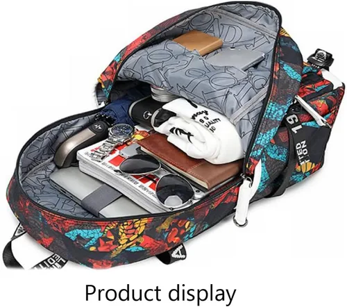 Miniatura 4 de Mochila luminosa de 30 jugadores de baloncesto, mochila de viaje, para hombres y mujeres, azul - 1, Patrón azul - 1