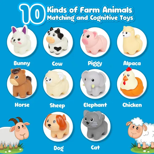 Miniatura 2 de Montessori - Animales de granja para niños pequeños de 18 meses en adelante, educación temprana, figuras de animales para aprender motricidad fina