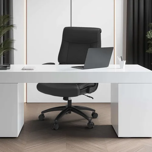 Miniatura 2 de Youhauchair Silla de oficina ergonómica grande y alta, silla de escritorio ejecutiva de piel sintética de 500 libras con soporte lumbar