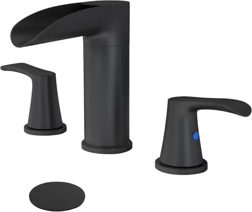 Miniatura 7 de SINGSUO Grifos de baño para fregadero de 3 agujeros, grifo de baño de cascada de 8 pulgadas con boquilla giratoria de 360 grados, grifo generalizado