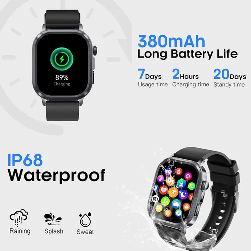 Miniatura 9 de AMOLED - Relojes inteligentes para hombres y mujeres, rastreador de actividad física con monitor de frecuencia cardíaca, estrés y sueño 24/7