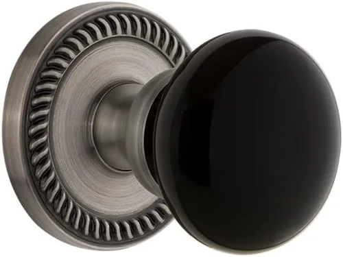 Grandeur Hardware 853005 Newport Roseta con perilla Coventry, privacidad, tamaño del fondo: 2.375 pulgadas, peltre antiguo