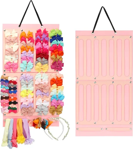 Soporte y organizador de lazos para el cabello con gran capacidad, 16 cintas, organizador de lazos, exhibición de almacenamiento de accesorios para