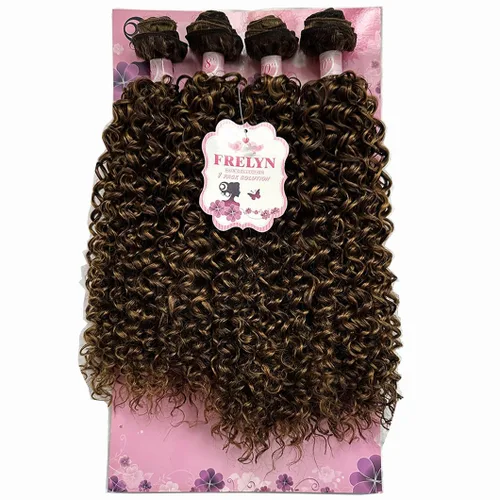 Miniatura 14 de FRELYN Rizado pelo rizado paquetes de armadura de pelo sintético paquetes 18 18 20 20 pulgadas 4 piezas/paquete color negro tejido rápido coser