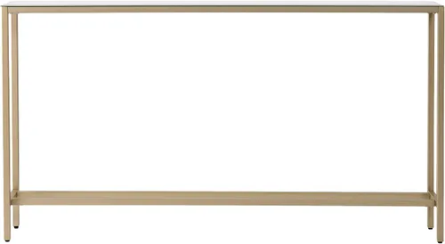 Miniatura 4 de SEI Furniture Darrin Mesa consola estrecha con parte superior de espejo, 56 pulgadas, dorado metálico
