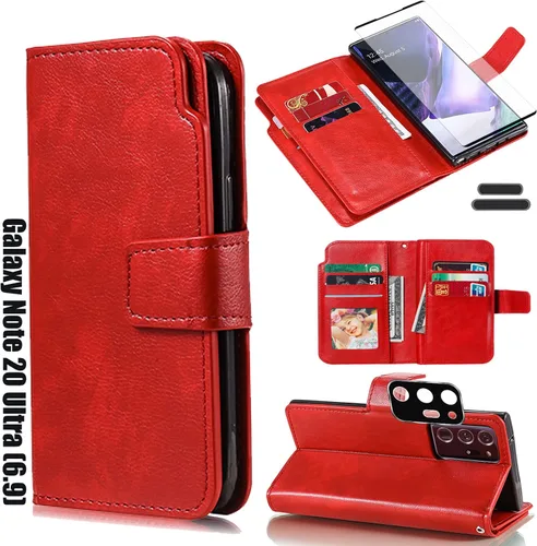 Miniatura 7 de Funda tipo cartera para Galaxy Note 20 Ultra de 6.9 pulgadas [3+ ranuras para tarjetas] Funda de piel sintética plegable para tarjetas de crédito