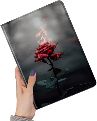 Miniatura 8 de kaitesi Funda floral compatible con iPad 6ª 5ª generación 9.7 pulgadas iPad Air/Air 2, diseño de flores, bonita funda inteligente de piel delgada