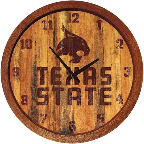 Miniatura 98 de The Fan-Brand NCAA Oklahoma Sooners: Reloj de pared con parte superior de barril de imitación para decoración de bar, decoración de fiesta