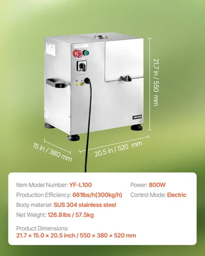 Miniatura 7 de VEVOR Exprimidor de caña de azúcar comercial, máquina exprimidora eléctrica de caña de azúcar de 800 W con 661 LBS/H de alto rendimiento, 4 rodillos