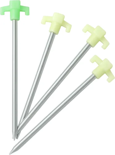 Miniatura 4 de Estacas de tienda de campaña de 10 pulgadas que brillan en la oscuridad, estacas de refuerzo irrompibles, estacas de metal resistentes, picos