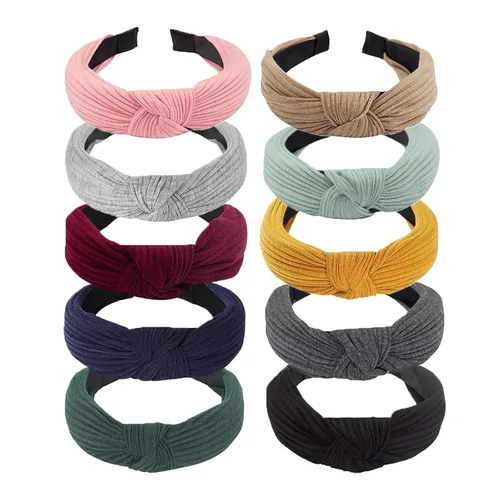 Miniatura 8 de Jaciya 10 Pack Paisley Bandana Knotted Headbands Turban Style Hair Bands Non-Slip Retro Head Wraps for Adult Women Casual Daily Outfit & Streetwear