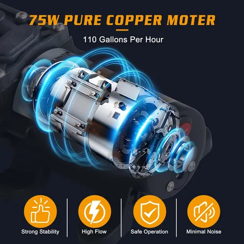 Miniatura 2 de Bomba portátil de transferencia de gasolina eléctrica DC de 12V 75W, transfiere hasta 110 galones de gasolina por hora, ideal para vehículos, botes