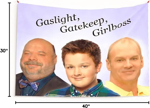 Miniatura 6 de GOLEHS Gaslight, Gatekeep, Girlboss Tapiz con kit fácil de colgar, bandera divertida para dormitorio universitario, disponible en tamaños de 40 a 90