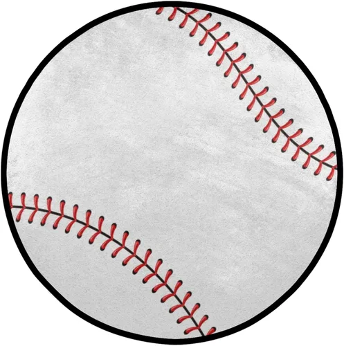 Miniatura 13 de Pardick Alfombra de béisbol de 36.2 pulgadas, alfombra retro circular redonda para niños, hombres, dormitorio, sala de estar, hogar, guardería, sala
