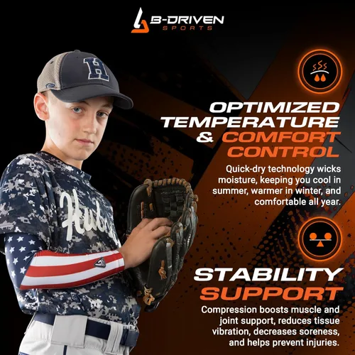Miniatura 3 de B-Driven Sports Sleeve Pro-Fit - Manga de compresión para hombres y mujeres - Manga de brazo de baloncesto y voleibol - Individual Galaxia