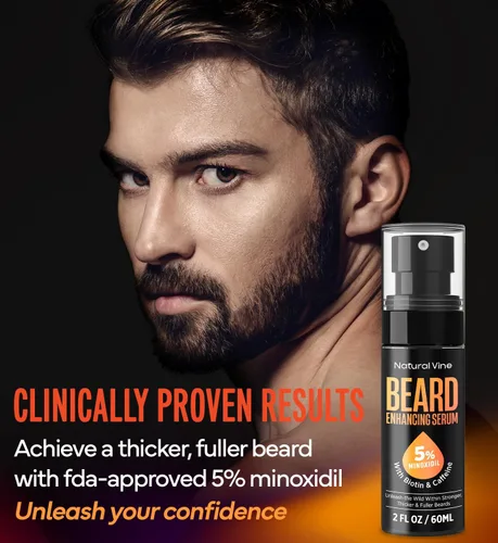 Miniatura 2 de Aceite de crecimiento de barba de minoxidil al 5% para hombres: Minoxidil para hombres Suero de regeneración del pelo de la barba con biotina