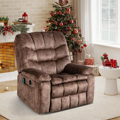 Miniatura 9 de IOMOR Silla grande reclinable eléctrica con masaje y calor para adultos mayores, mecanismo reclinable de seguridad y alta resistencia, silla