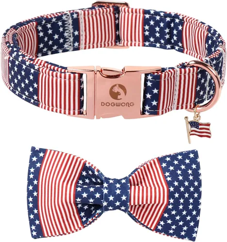 Miniatura 22 de DOGWONG Collar de perro arcoíris con bonito lazo para el Mes del Orgullo LGBT - Collar ajustable y cómodo para perros grandes, medianos y pequeños
