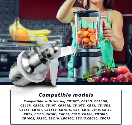 Miniatura 4 de 502977 - Conjunto de corte de cuchilla, pieza de licuadora compatible con Waring CB15 CB10 CB6 licuadoras de galones ensambladas comerciales, 502975