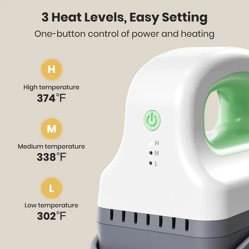 Miniatura 3 de EENOUR - Máquina de prensado térmico para gorras, mini prensa de calor para gorras con 3 niveles de calefacción y apagado automático, prensa fácil
