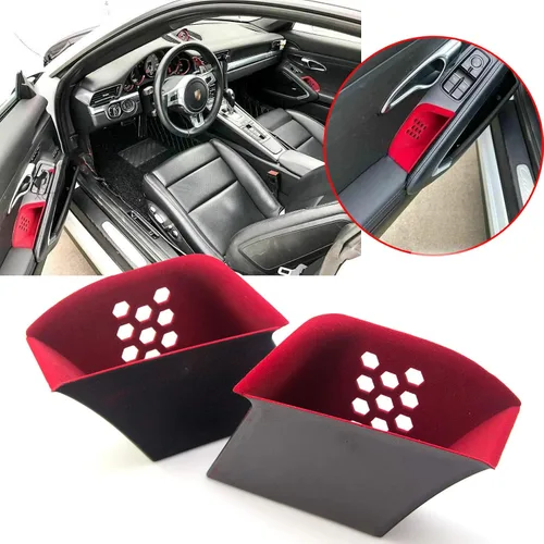 x xotic tech Organizador de caja de almacenamiento para reposabrazos de puerta, compatible con Porsche 911 2013-2019 y Boxster Cayman 2014-2018 para