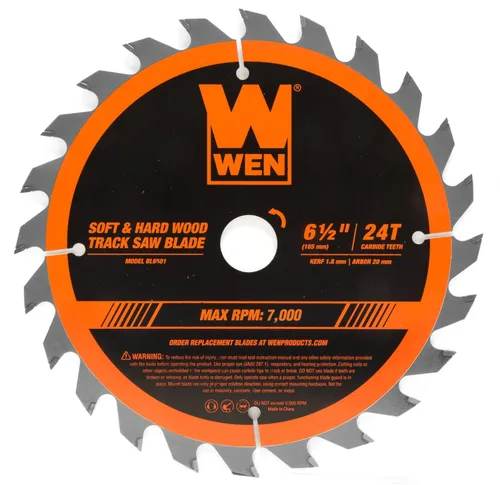 Miniatura 5 de WEN BL6525 Hoja de sierra profesional de pista de 6.5 pulgadas y 24 dientes con punta de carburo delgado con revestimiento de PTFE
