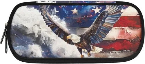 Miniatura 44 de Renewold Estuche para lápices con estampado de bandera estadounidense, para adultos, niños, adolescentes, bolsa para lápices, oficina, universidad