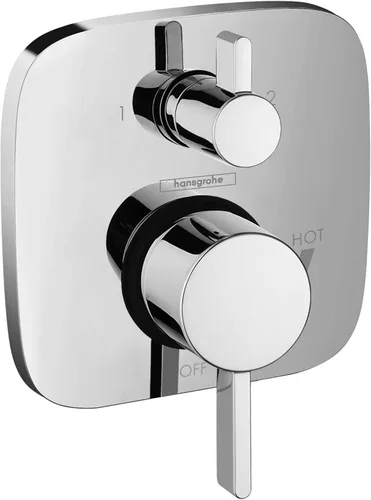Miniatura 6 de hansgrohe Ecostat Válvula de presión de balance moderno para ducha con desviador en cromo, 15862001