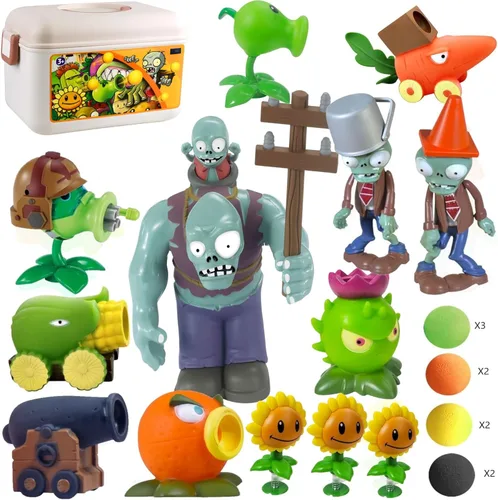 ZESTAR Plantas y Zombies Juguetes Figuras vs Peashooter Recuerdos de Fiesta Decoraciones de Cumpleaños Suministros Peluches Set Serie 2 Juegos PVZ
