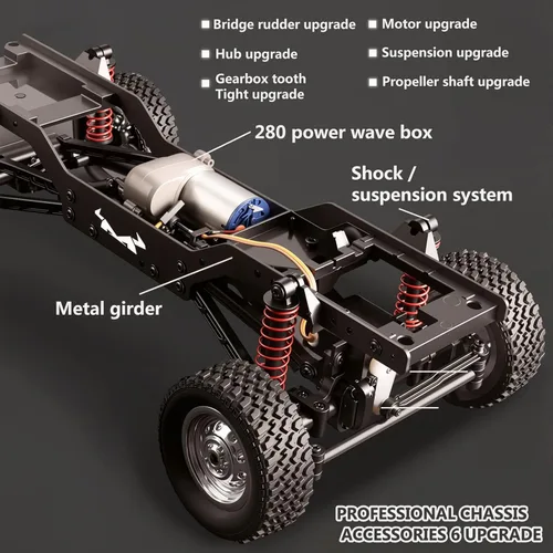 Miniatura 7 de Goolsky RC Rock Crawler, coche de control remoto a escala 1:12, camión RC todoterreno 4WD, vehículo de escalada de 2.4 Ghz, automóvil RC con luces